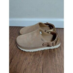 UGG Women's Goldenstar Platform Clog  Brown Suede
